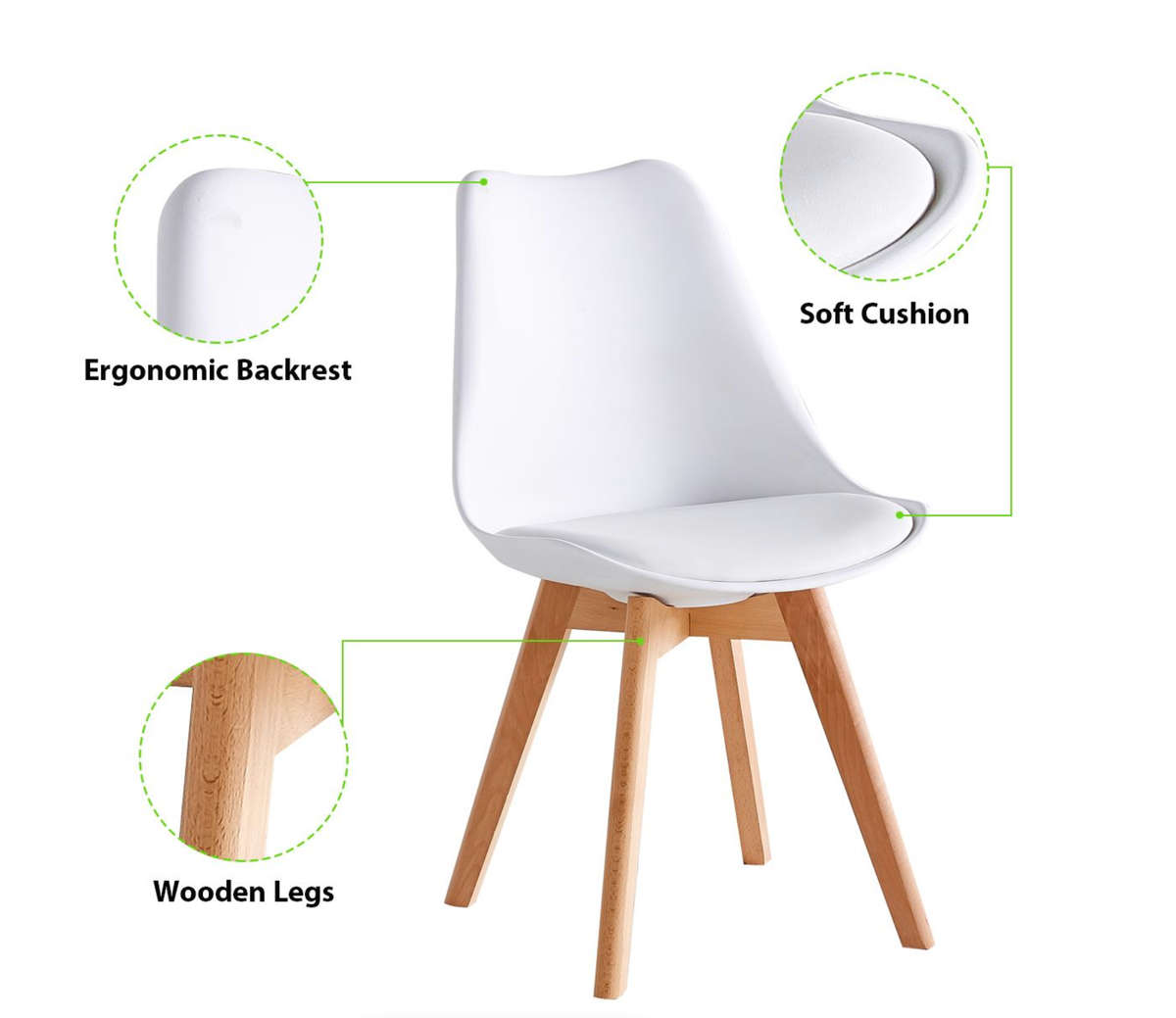 Classy Padded PU Leather Chair Dining Chair - Grey Demo