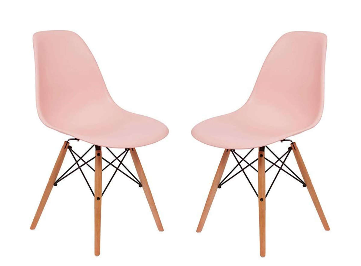 Modern Perla Wooden Leg Chair PINK - DEMO