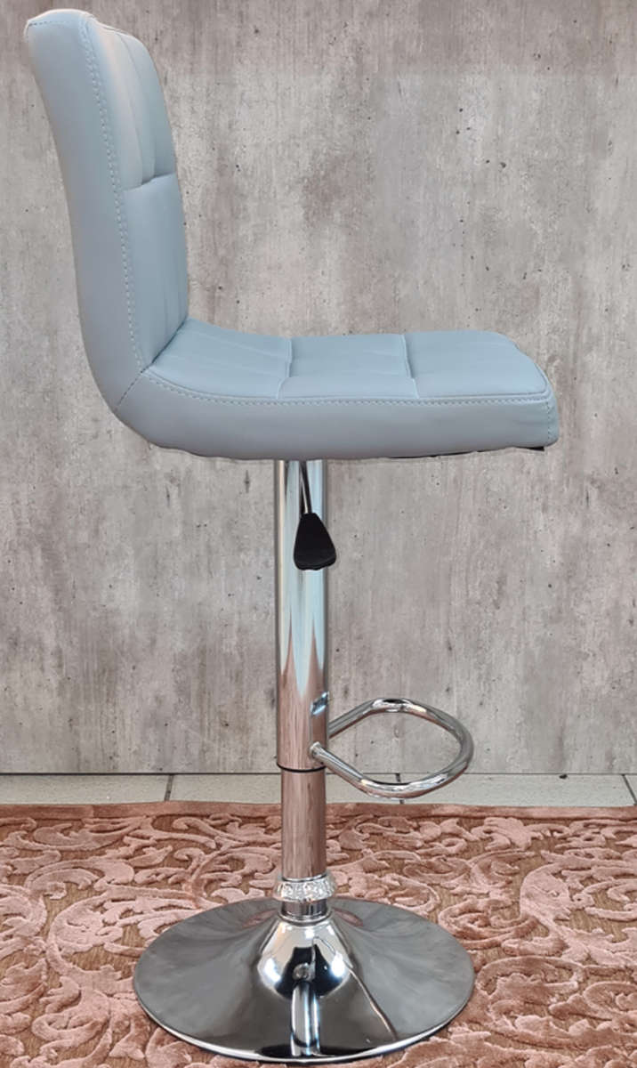 Padded Bar Stools / Kitchen Chairs - Set of 2 - Grey Colour Demo