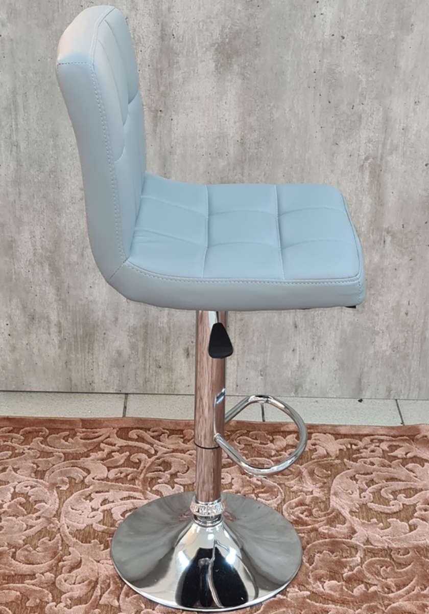 Padded Bar Stools / Kitchen Chairs - Set of 2 - Grey Colour Demo