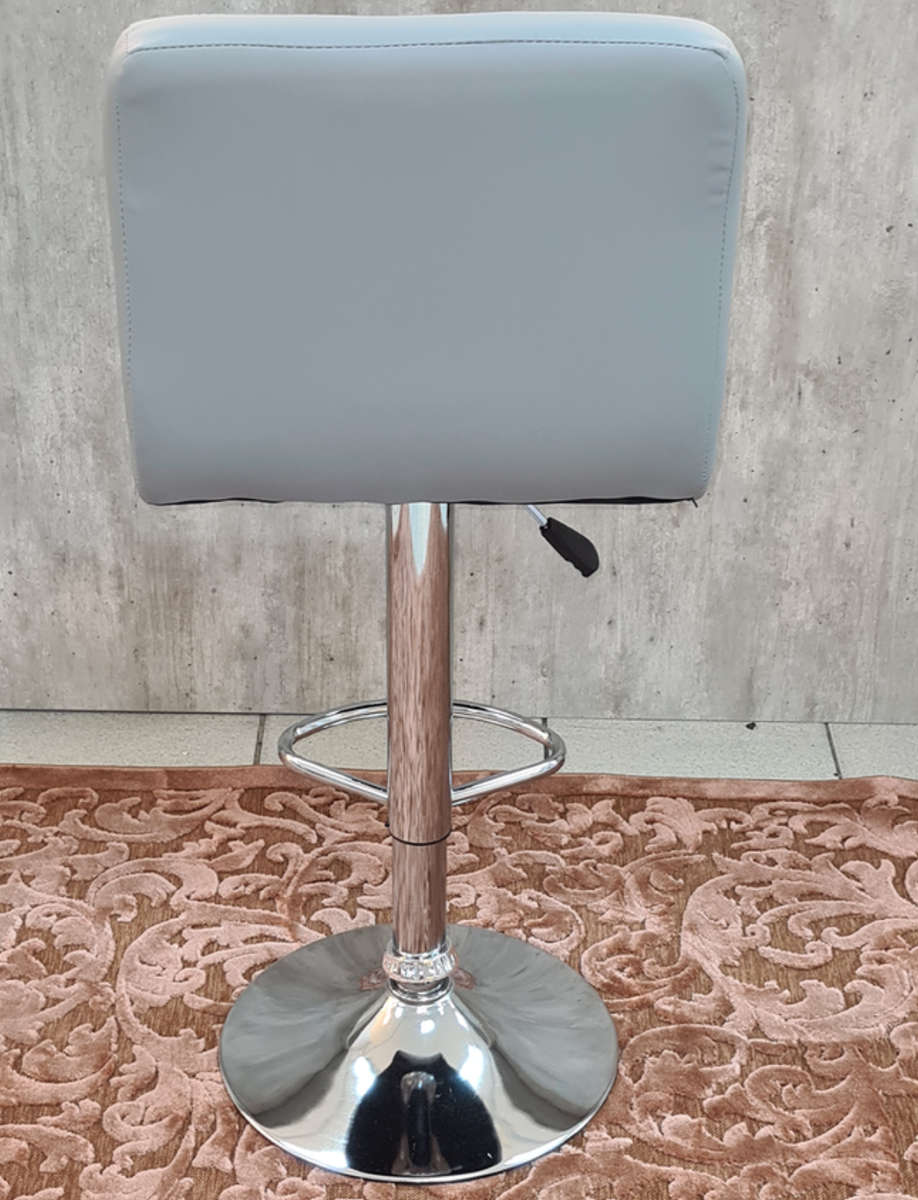 Padded Bar Stools / Kitchen Chairs - Set of 2 - Grey Colour Demo