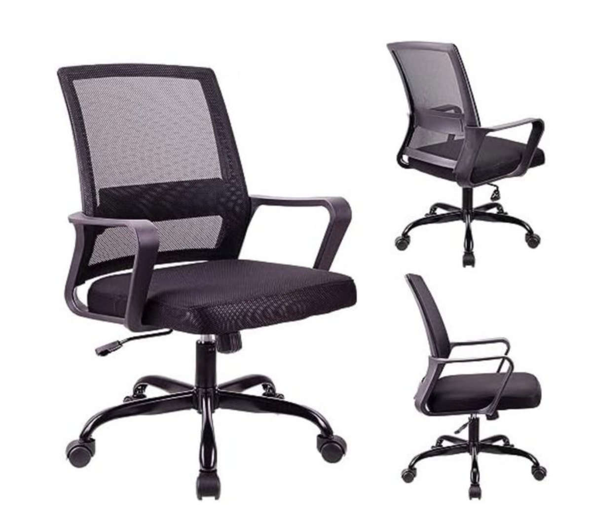 Ergonomic Mid Back Office Swivel Chair STEEL BASE new