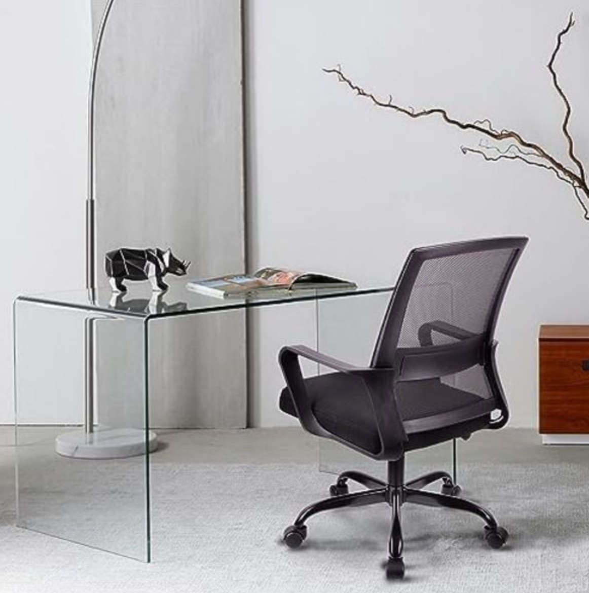 Ergonomic Mid Back Office Swivel Chair STEEL BASE new