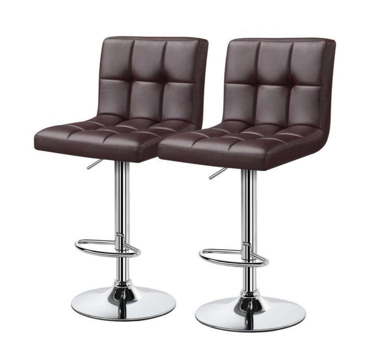 Bar stools / kitchen counter stools - 2 pack, brown color