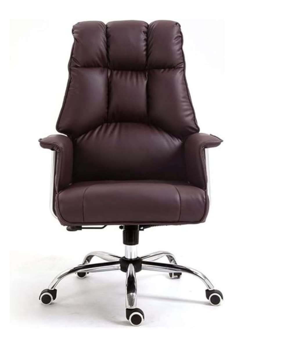 Grizzly Executive Office Chair PU Padded Leather with Rocking Function - Brown Demo