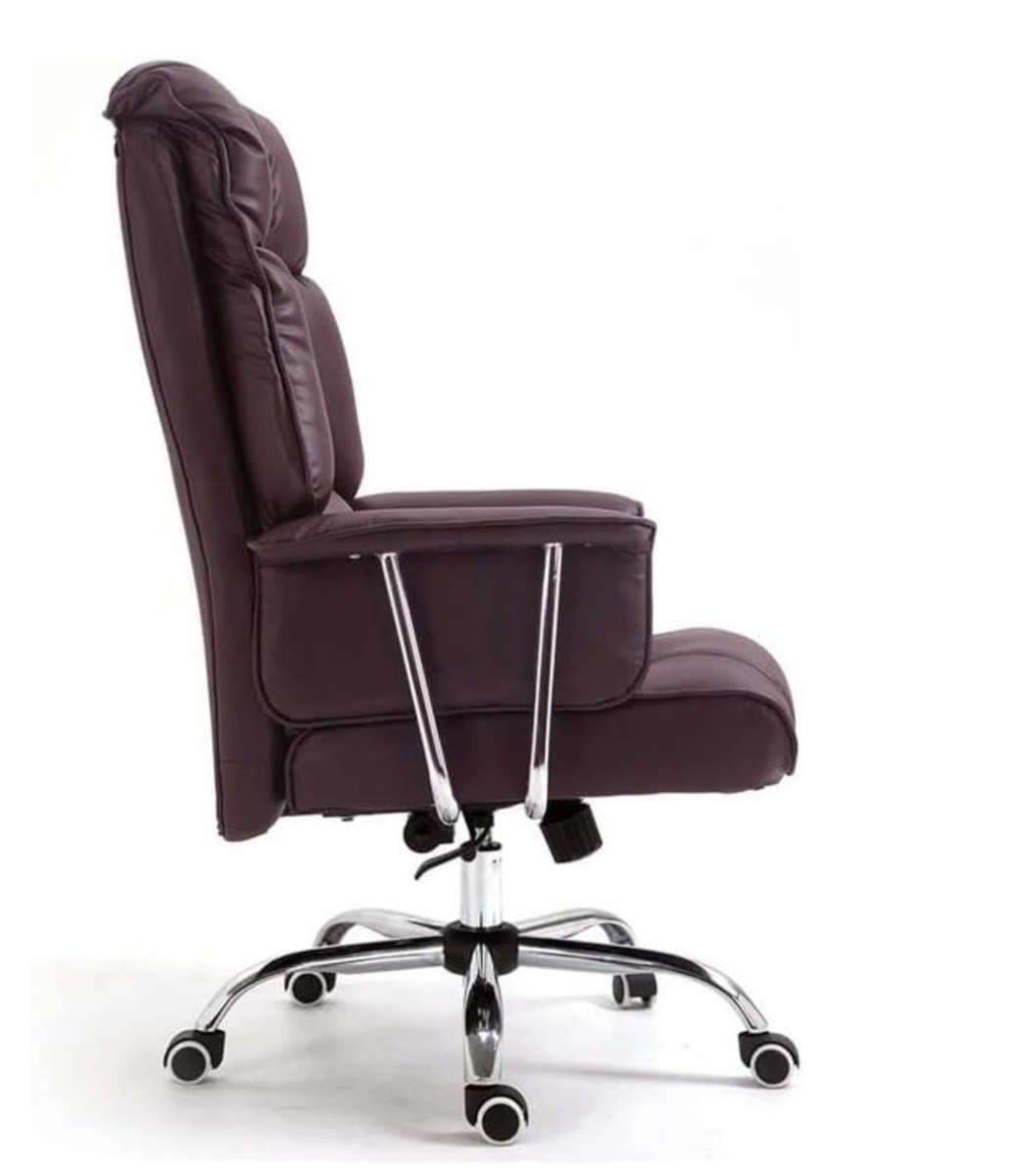 Grizzly Executive Office Chair PU Padded Leather with Rocking Function - Brown Demo