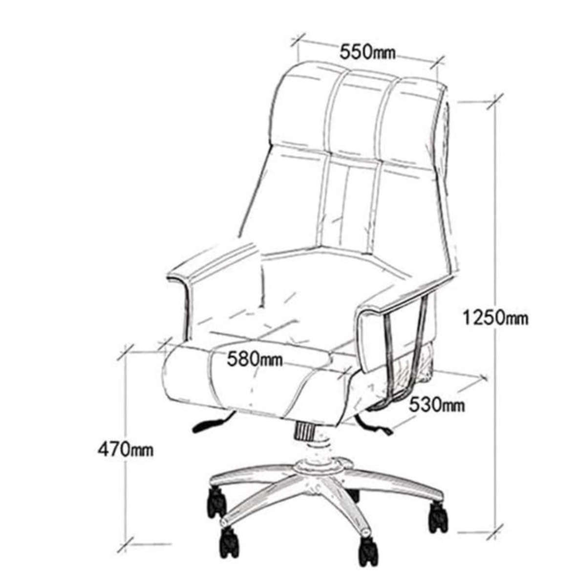 Grizzly Executive Office Chair PU Padded Leather with Rocking Function - Brown Demo