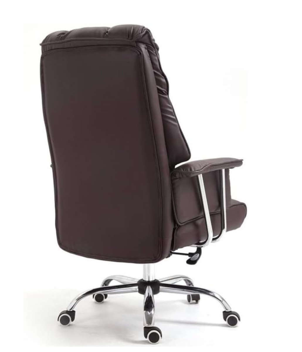 Grizzly Executive Office Chair PU Padded Leather with Rocking Function - Brown Demo