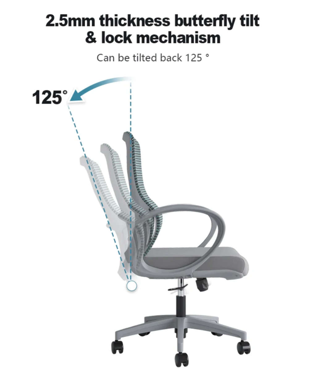 EayThing AeroLuxe Ergonomic Mesh Chair - Mid back Comfort Home & Office - Grey DEMO READ DESCRIPTION