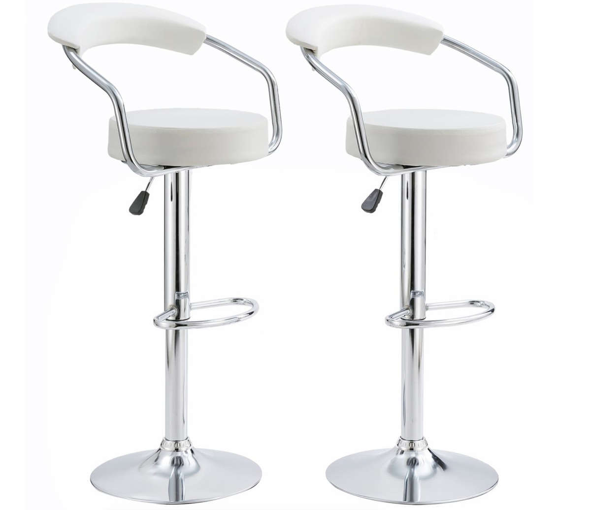 Bar Stools Dining Room Chair Kitchen Chairs - Set of 2 - White Demo