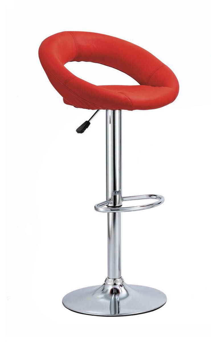 1PCS Modern Bar Stool PU Leather Kitchen Chair - Red DEMO READ DESCRIPTION