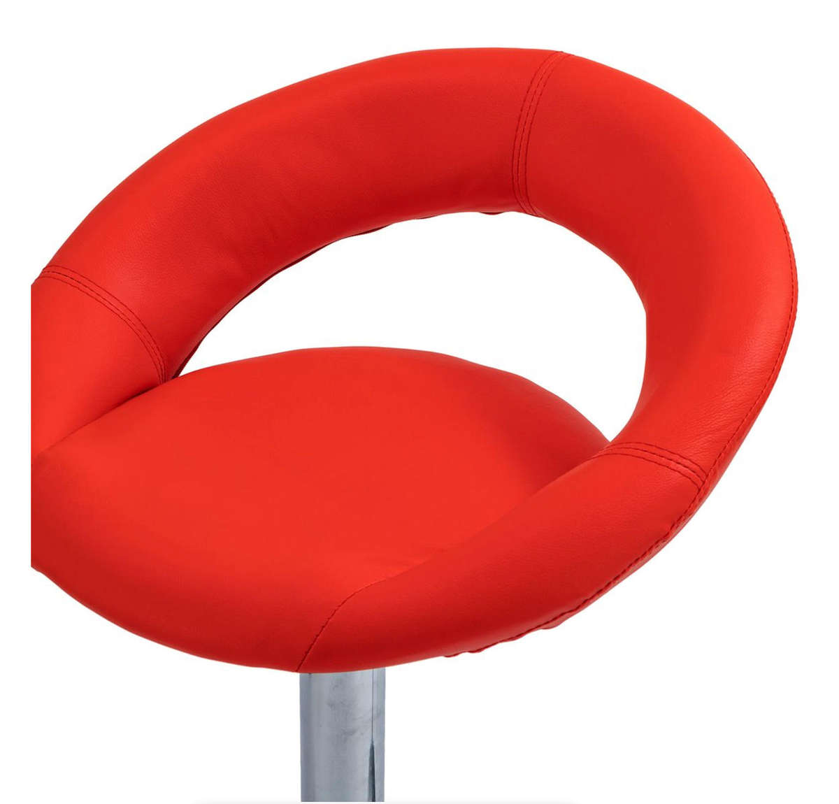 1PCS Modern Bar Stool PU Leather Kitchen Chair - Red DEMO READ DESCRIPTION