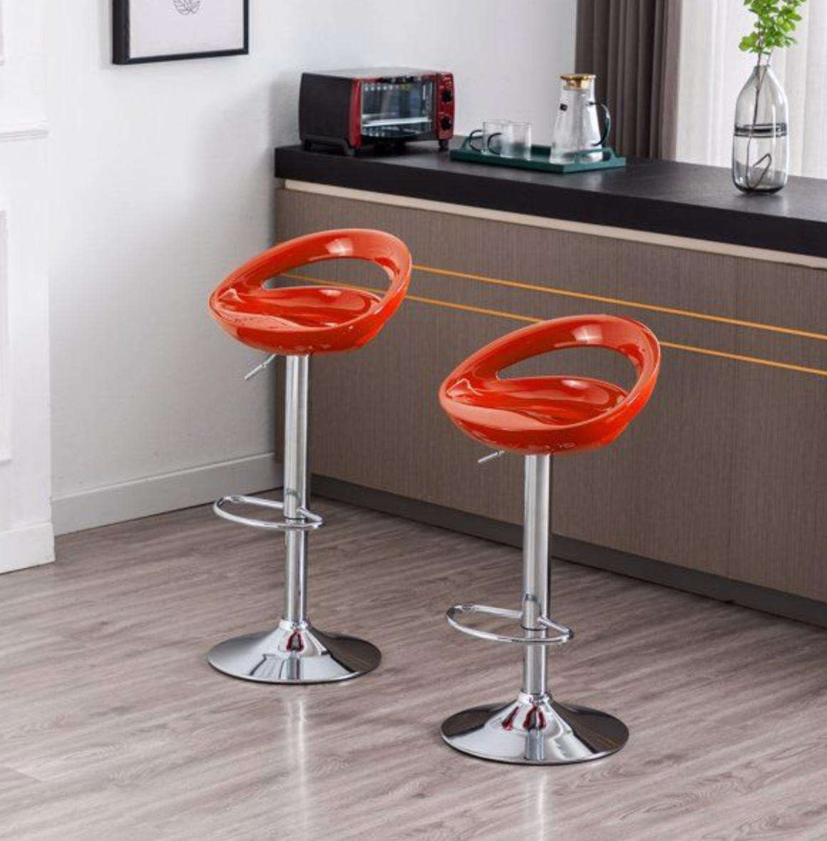 1 PCS Bar Stool / Kitchen Counter Breakfast Chair - ORANGE