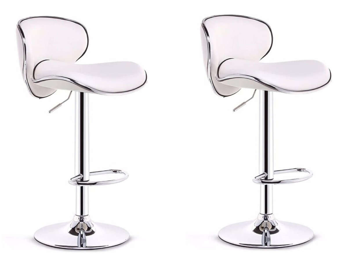 Bar /Kitchen Counter Stools - Set of 2 - White Colour