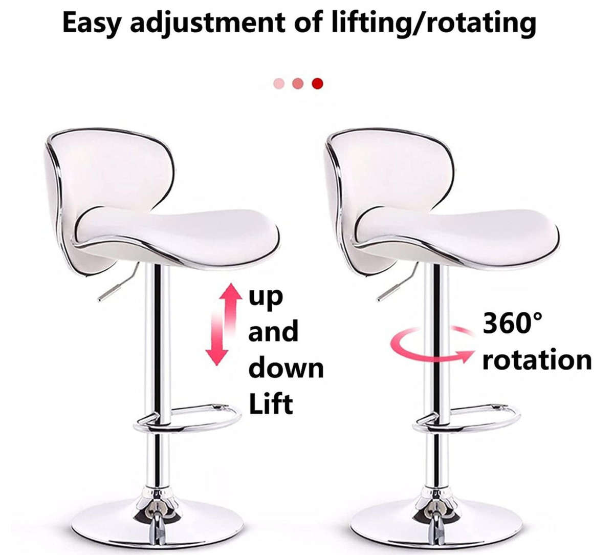 Bar /Kitchen Counter Stools - Set of 2 - White Colour