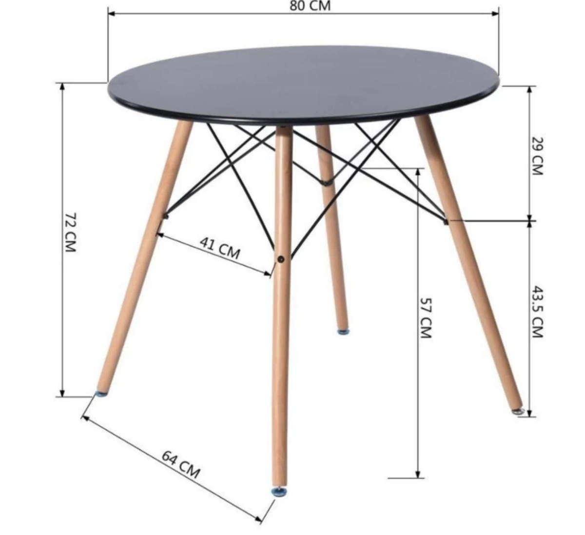 EAY EAY Thing HT-G01 Wooden Legs Black Tinted Glass Coffee Table BRAND NEW