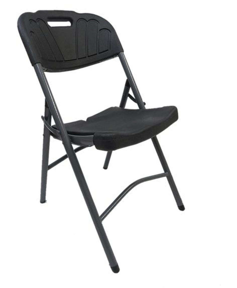 Folding Chair Heavy Duty (Black) Metal Folding Chair Pre-assemble DEMO READ DESCRIPTION