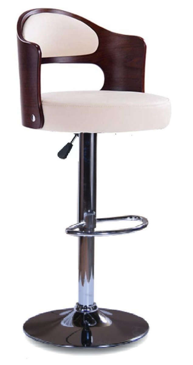 Bar Stool / Kitchen Breakfast Chair 1 Piece Cream with Wooden Back Demo/Display Unit