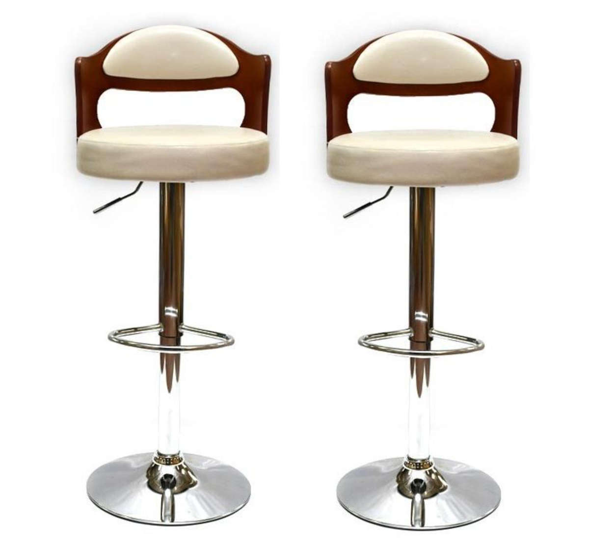 Bar Stool / Kitchen Breakfast Chair 1 Piece Cream with Wooden Back Demo/Display Unit