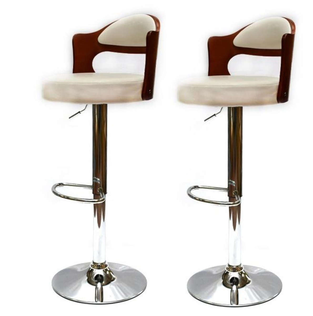 Bar Stool / Kitchen Breakfast Chair 1 Piece Cream with Wooden Back Demo/Display Unit