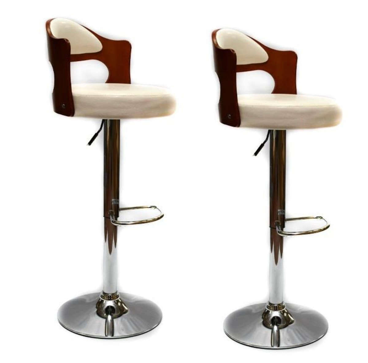 Bar Stool / Kitchen Breakfast Chair 1 Piece Cream with Wooden Back Demo/Display Unit