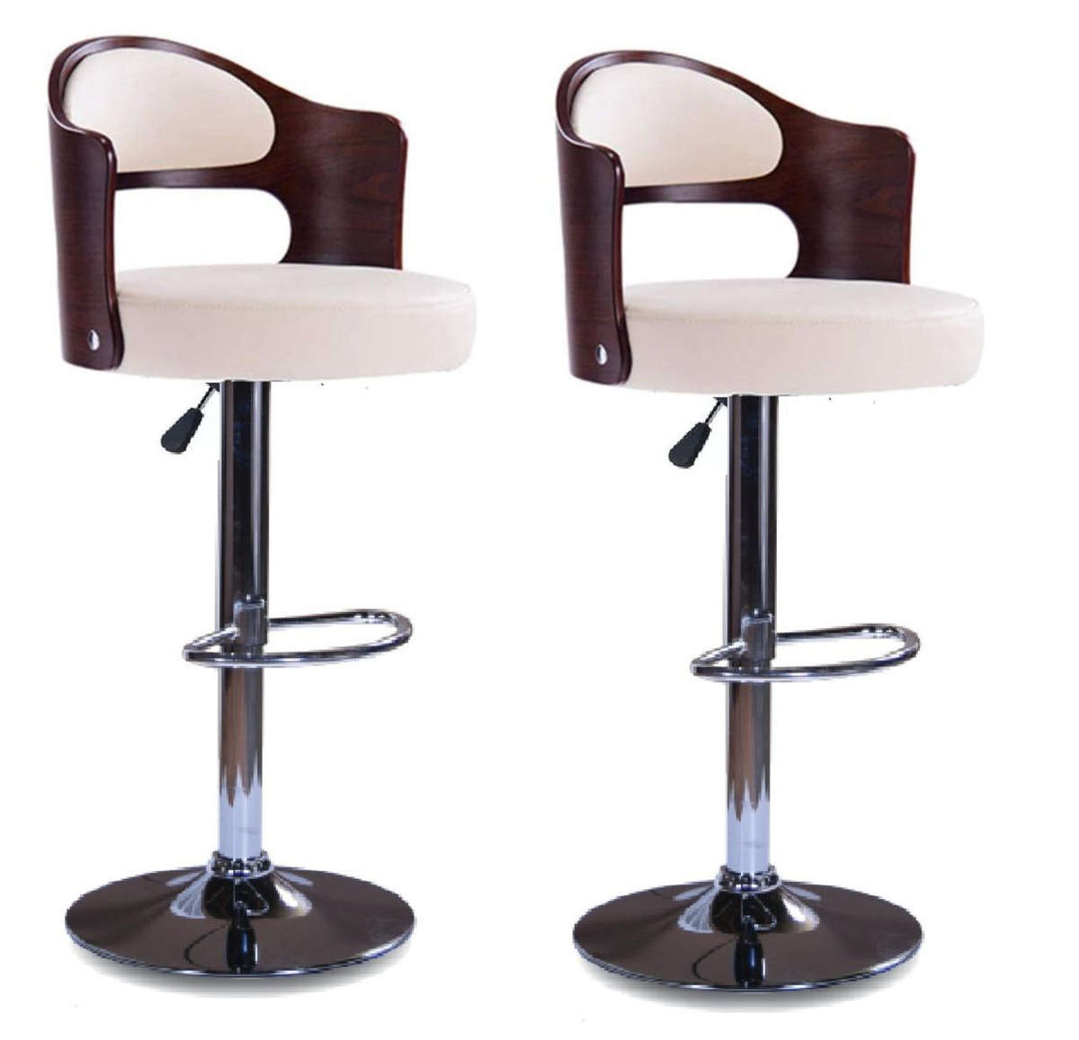 Bar Stool / Kitchen Breakfast Chair 1 Piece Cream with Wooden Back Demo/Display Unit