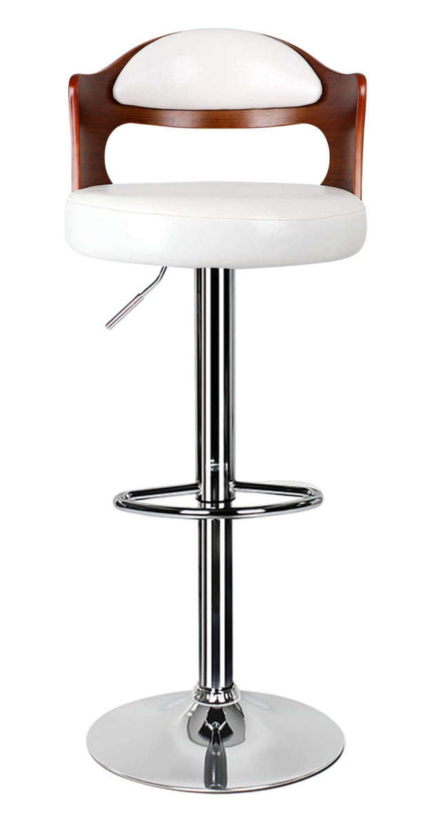 Bar Stool / Kitchen Breakfast Chair 1 Piece Cream with Wooden Back Demo/Display Unit