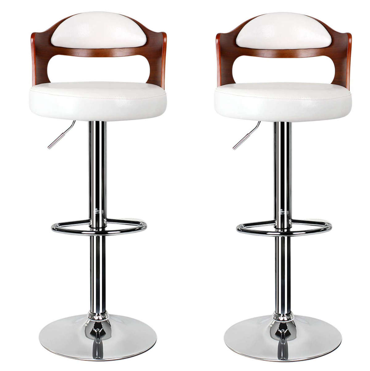 Bar Stool / Kitchen Breakfast Chair 1 Piece Cream with Wooden Back Demo/Display Unit