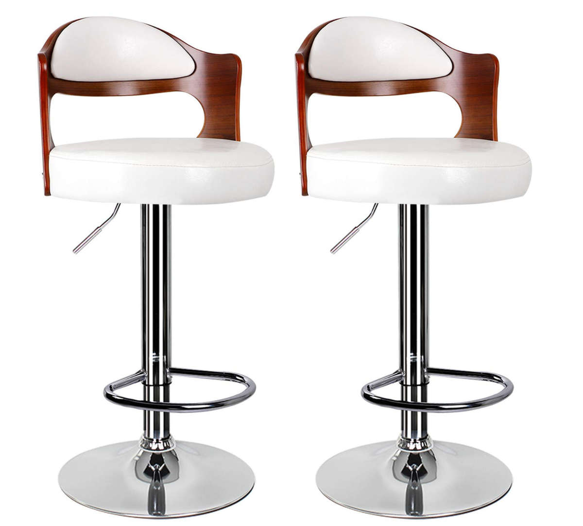 Bar Stool / Kitchen Breakfast Chair 1 Piece Cream with Wooden Back Demo/Display Unit