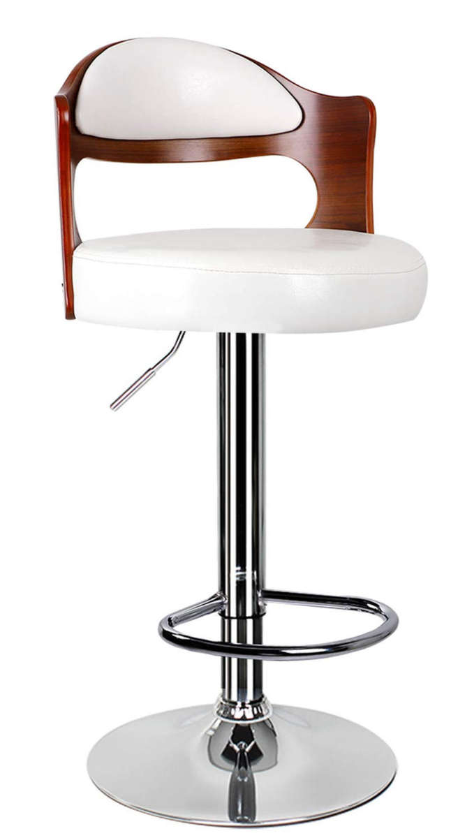 Bar Stool / Kitchen Breakfast Chair 1 Piece Cream with Wooden Back Demo/Display Unit