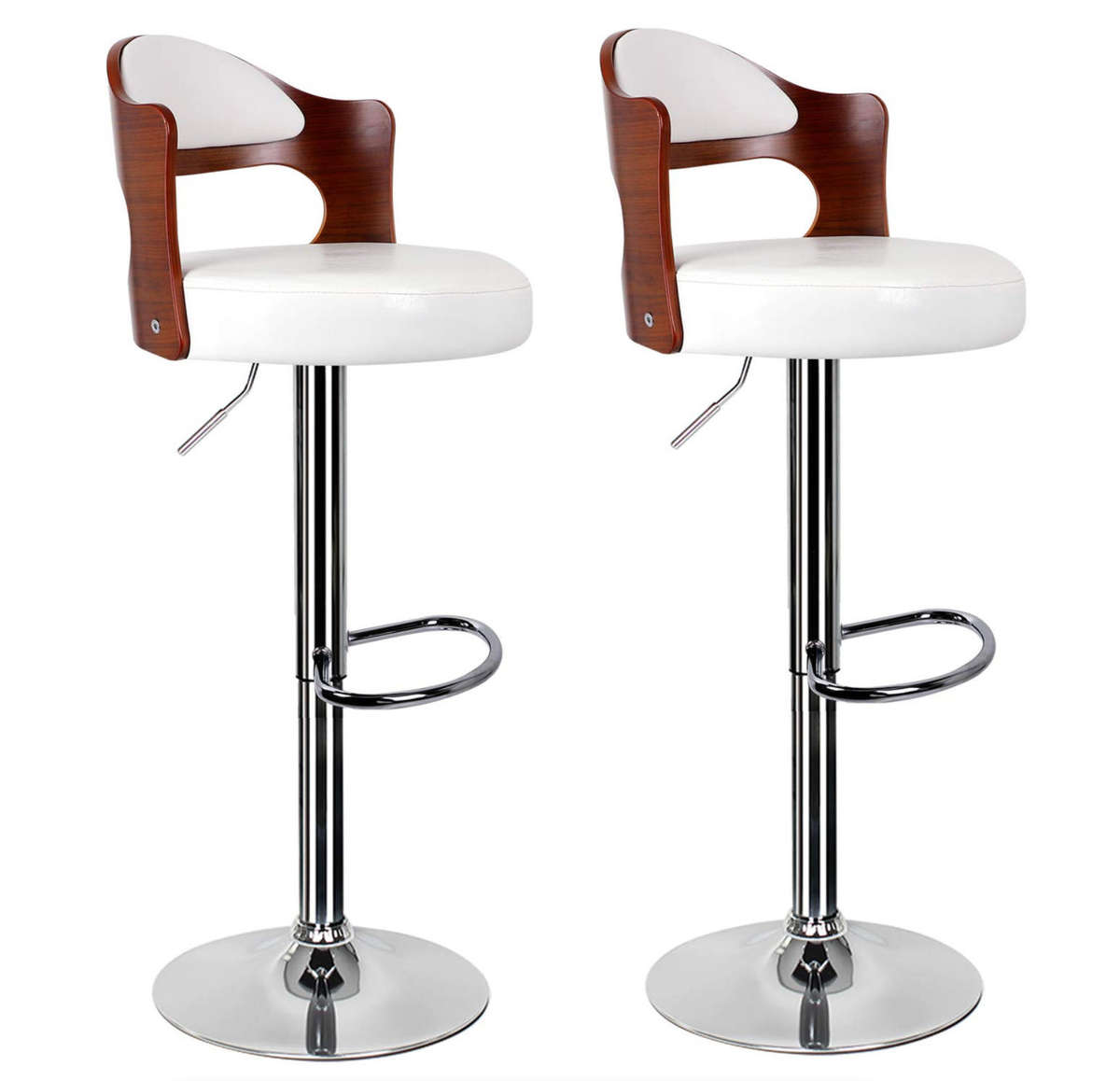 Bar Stool / Kitchen Breakfast Chair 1 Piece Cream with Wooden Back Demo/Display Unit