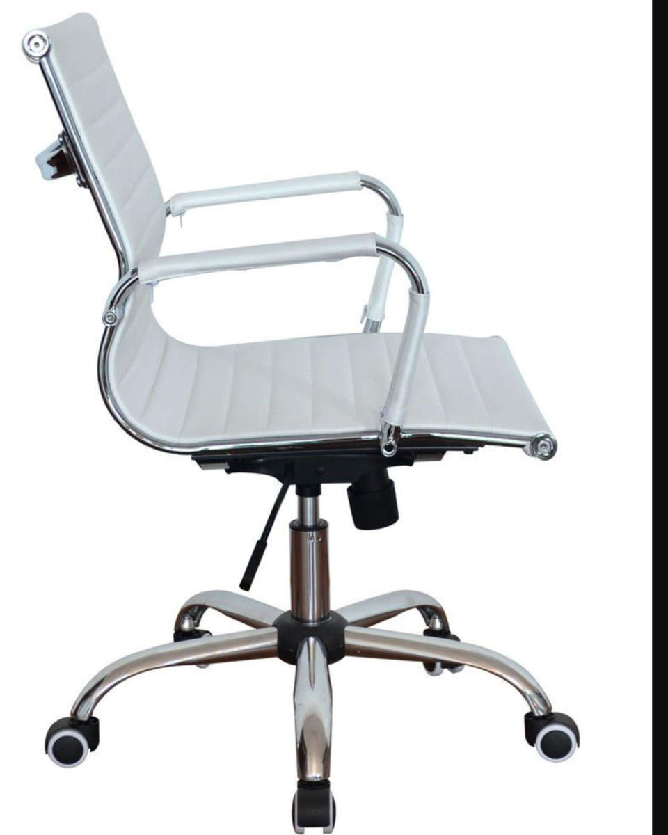 Gen Ems Medium Back PU Leather Office Chair -White