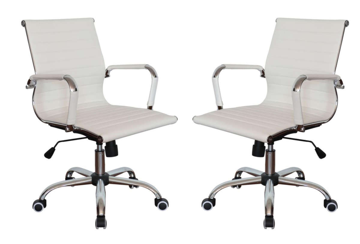 Gen Ems Medium Back PU Leather Office Chair -White