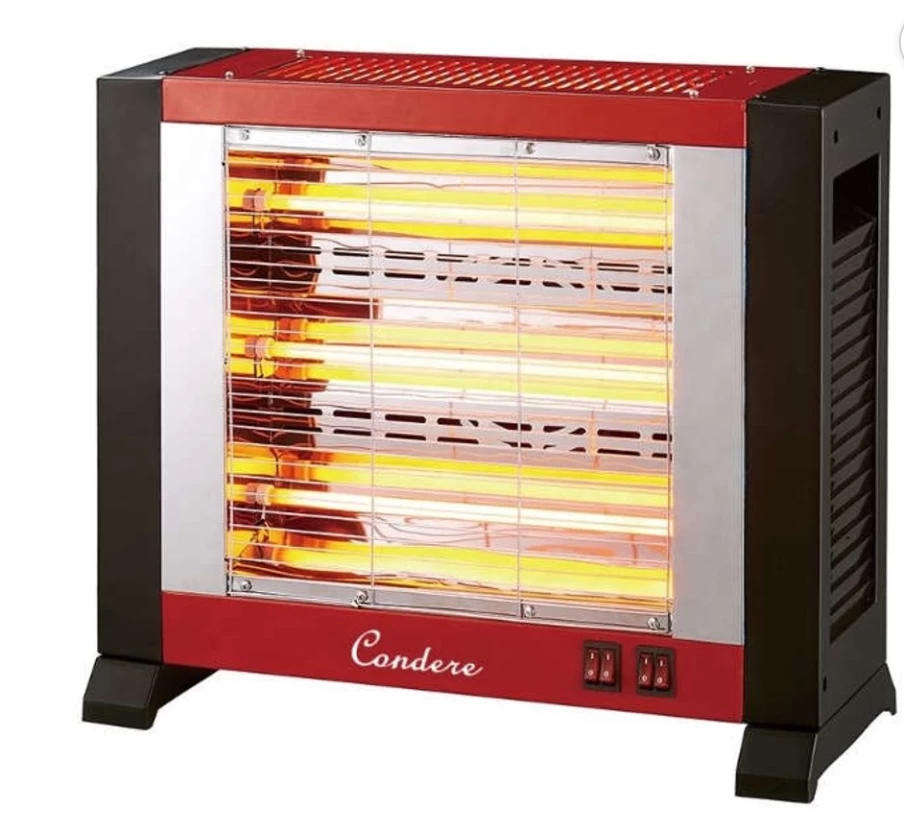 Condere Quartz Heater - ZR-2102 Electric Place Heater  (Red) NEW BOX DAMAGED