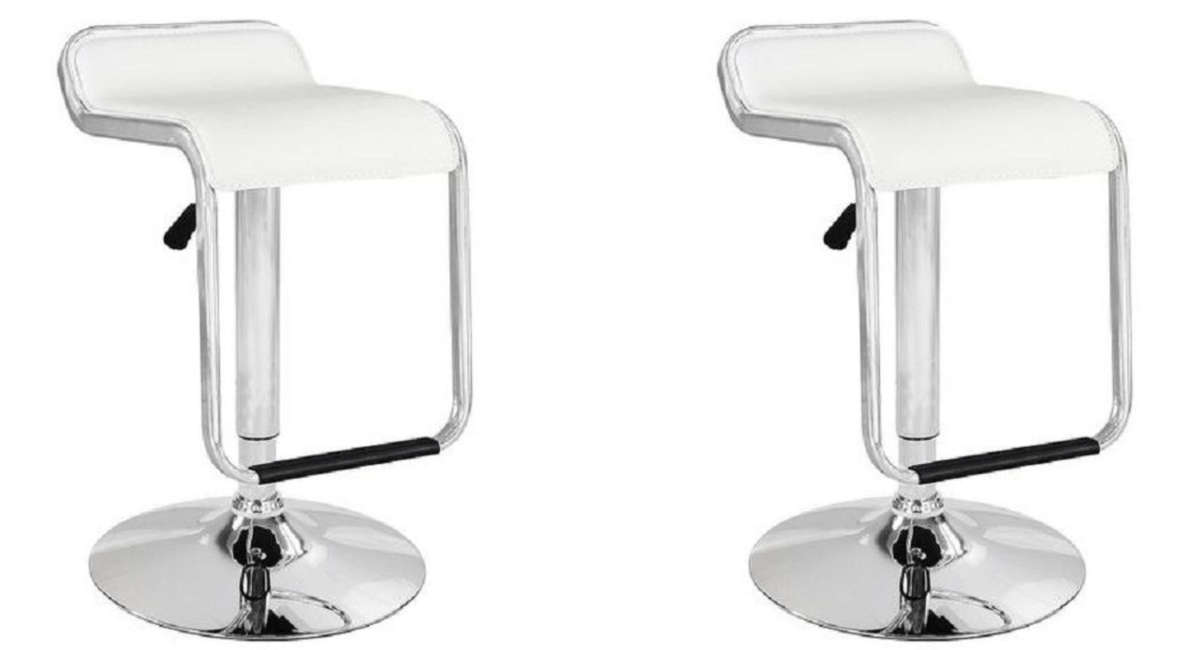 Low Back Leather Bar Chair Stools - White DEMO/DISPLAY SEE PICTURES