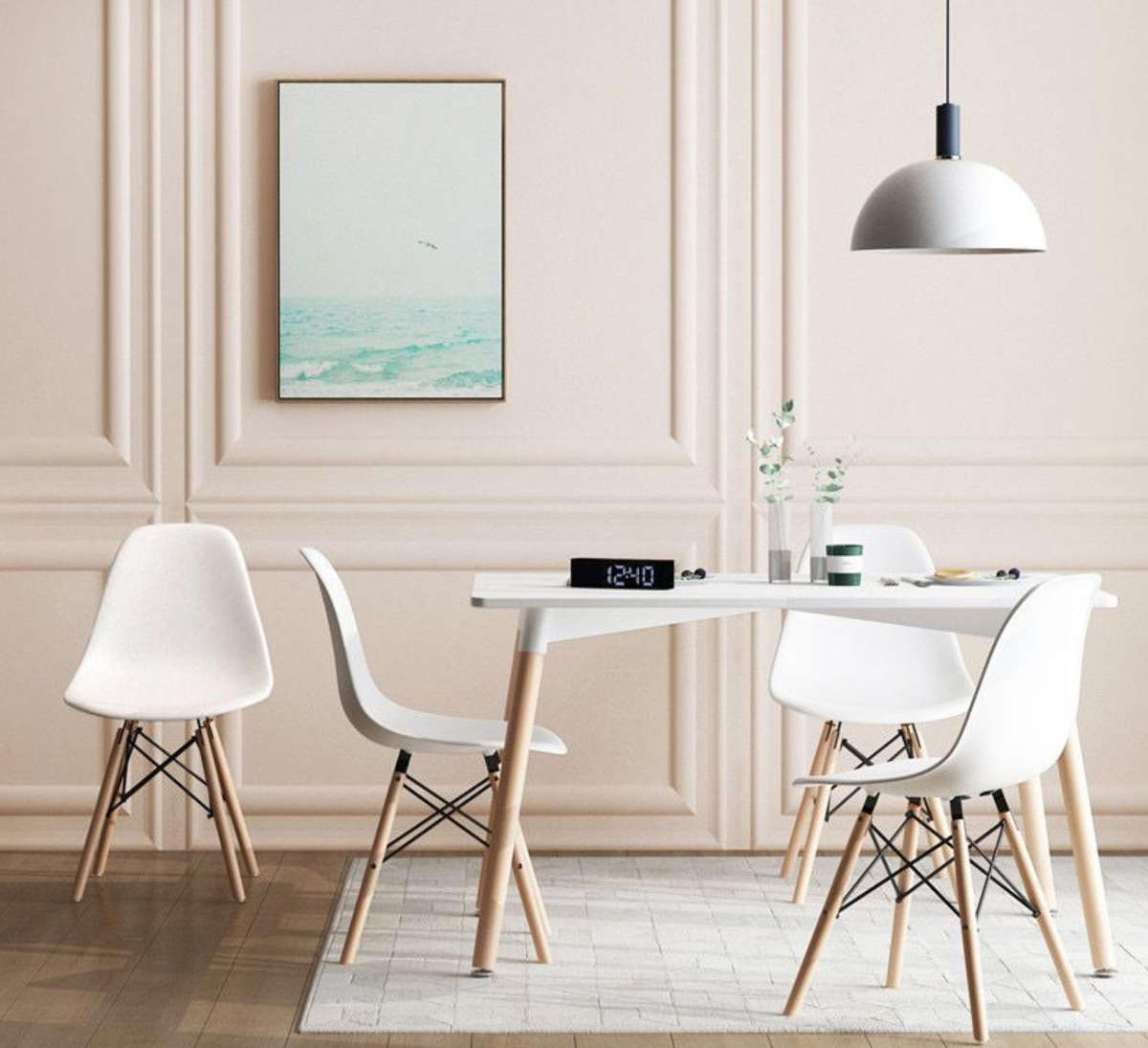 Rectangular Dining and Workplace Table - Size 1.2M - White