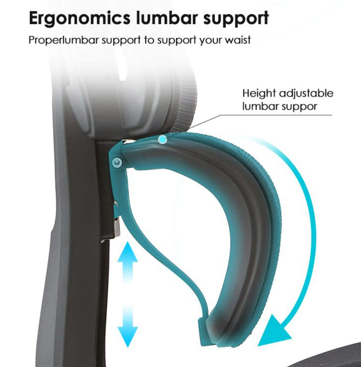 EayThing EliteMesh Ergonomic Ergo Office Chair - 3D Arm Rest, Coat Hanger