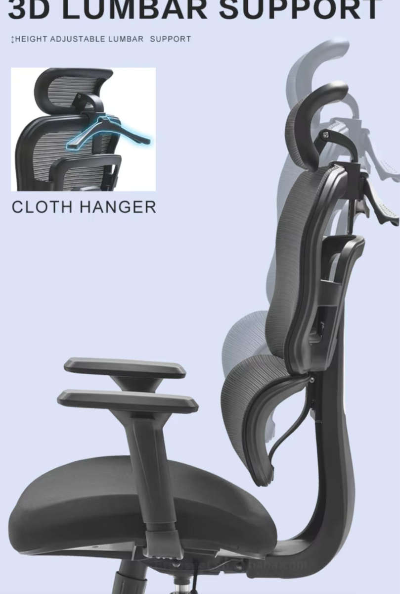 EayThing EliteMesh Ergonomic Ergo Office Chair - 3D Arm Rest, Coat Hanger