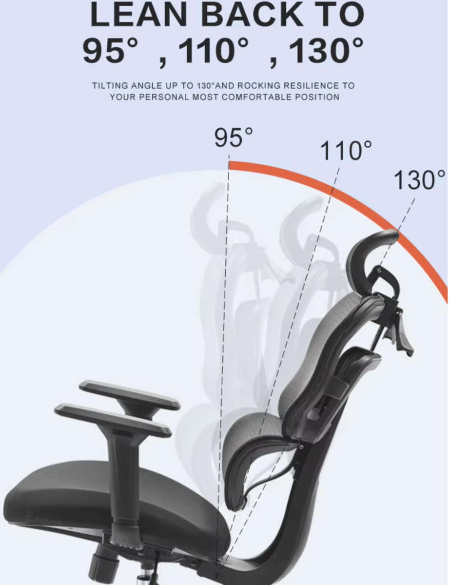 EayThing EliteMesh Ergonomic Ergo Office Chair - 3D Arm Rest, Coat Hanger