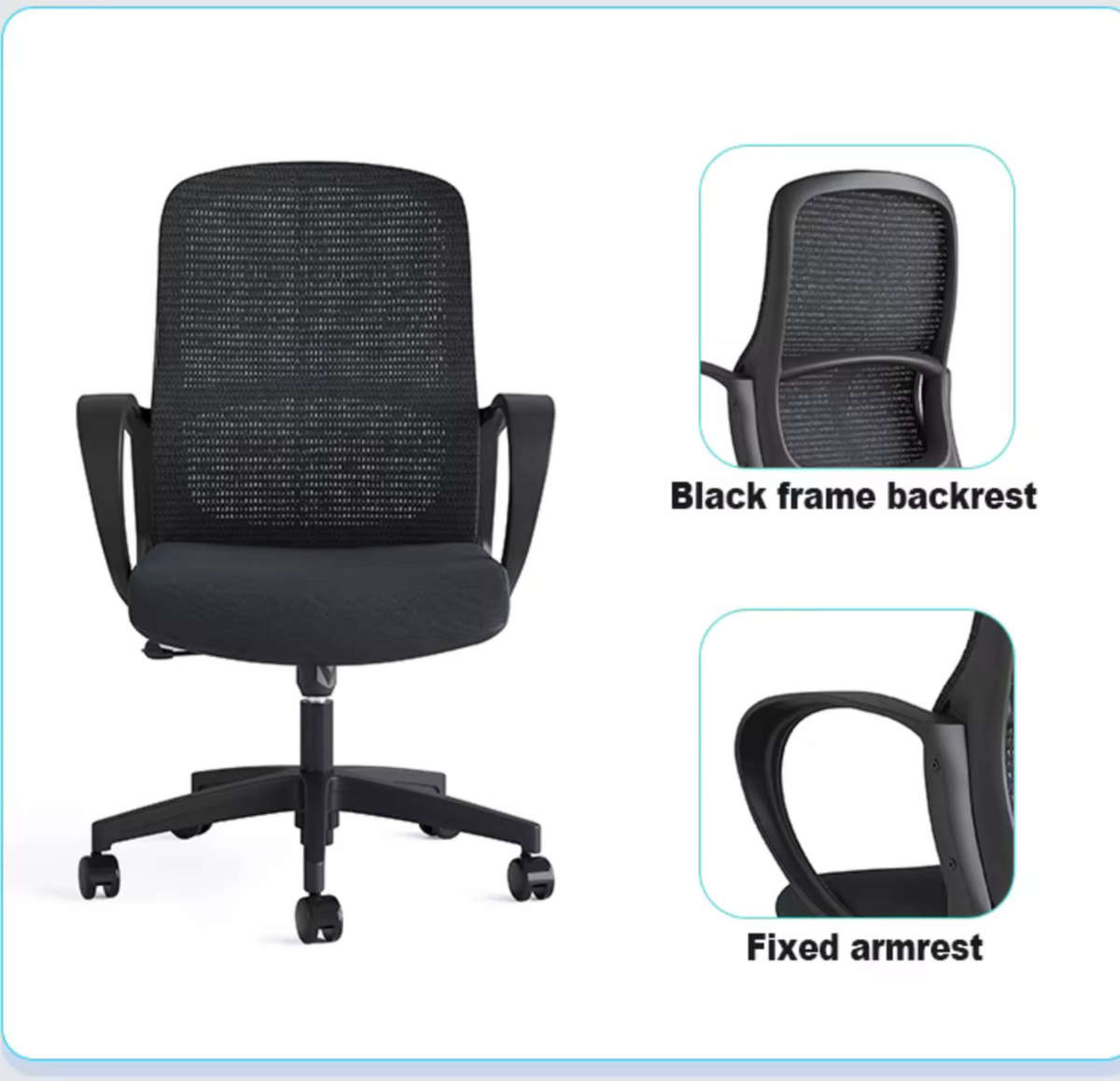 EayThing AeroLuxe Ergonomic Mesh Chair - Mid back Comfort for Home & Office - Black