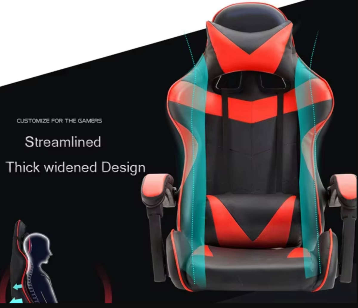 Pagani Ergonomic Office & Gaming Chair with Recline and Adjustable Height - Red