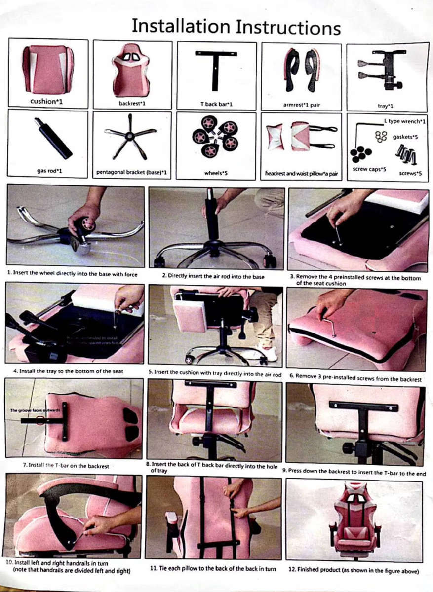 Pagani Ergonomic Office & Gaming Chair with Recline and Adjustable Height - Red
