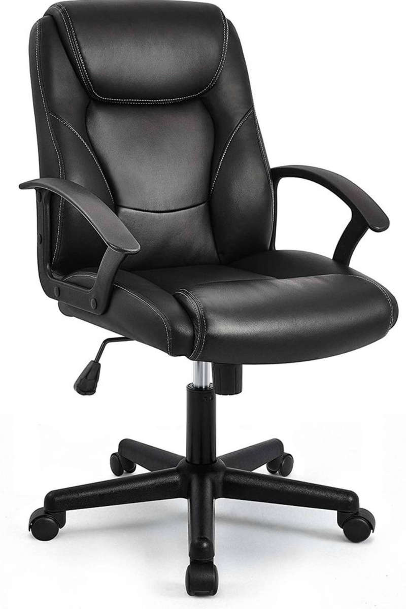 Eay Eay Thing Faux Leather Ergonomic Home Office Chair - Black