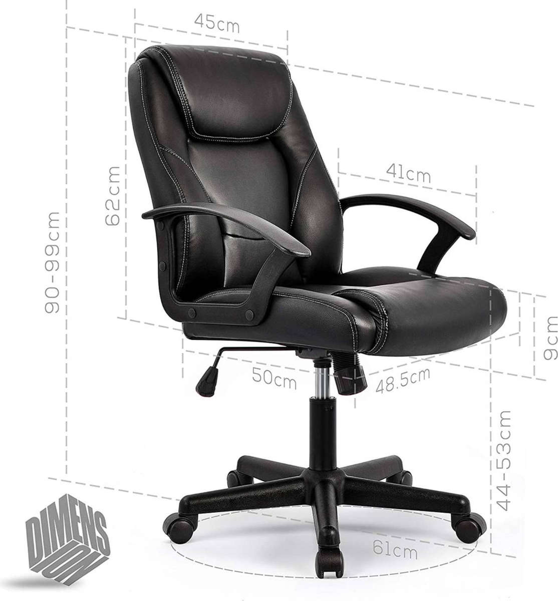 Eay Eay Thing Faux Leather Ergonomic Home Office Chair - Black