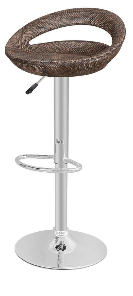 Rattan bar stools in dark brown color - single display unit