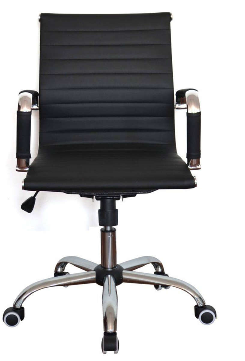 Gen Ems Medium Back PU Leather Office Chair - Adjustable Height & Ergonomic Black