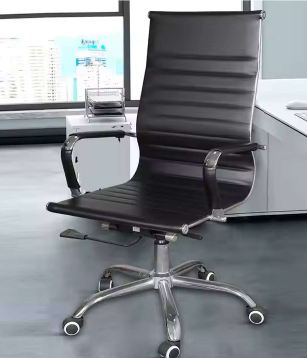 Gen Ems Medium Back PU Leather Office Chair - Adjustable Height & Ergonomic Black