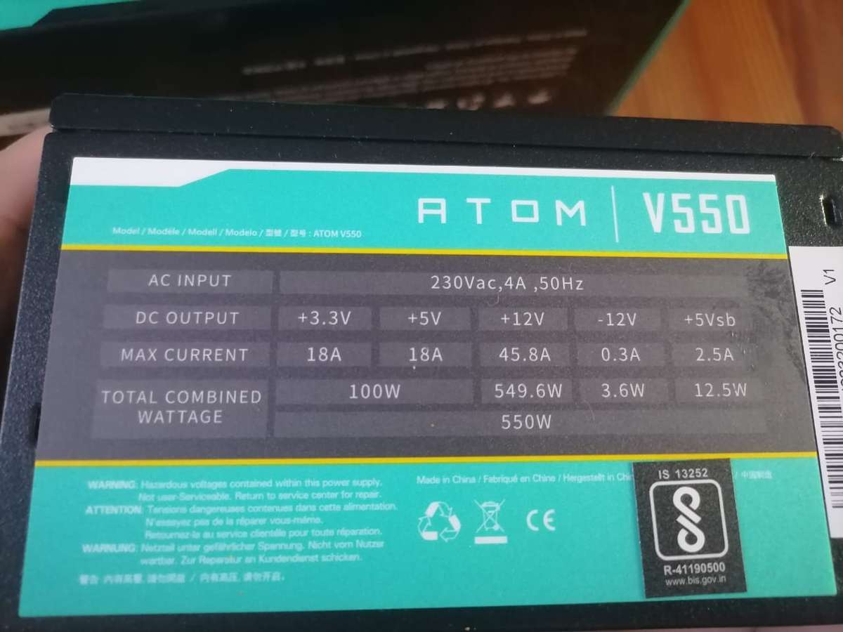 Antec Atom V550 Power Supply