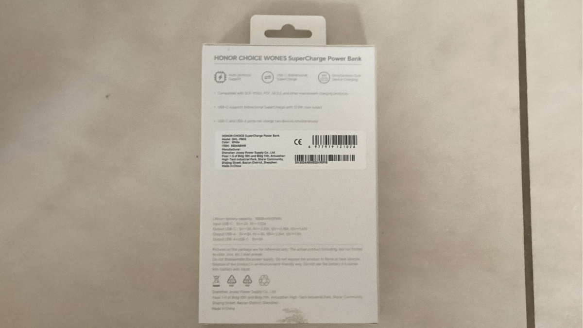 Honor SuperCharge 10 000mah Power Bank + Wall Adapter