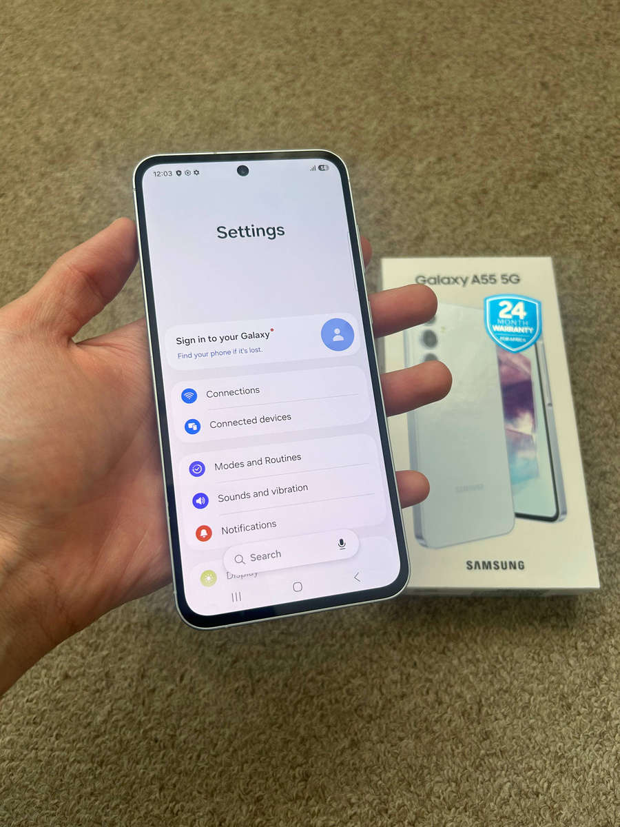 Samsung A55 5G 256gb 8gb ram Dual sim with box - Icy blue